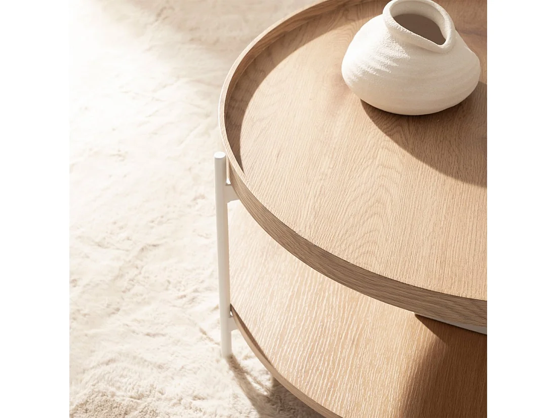 Mesa de centro fija de Madera Natural 40 x 78- Dan