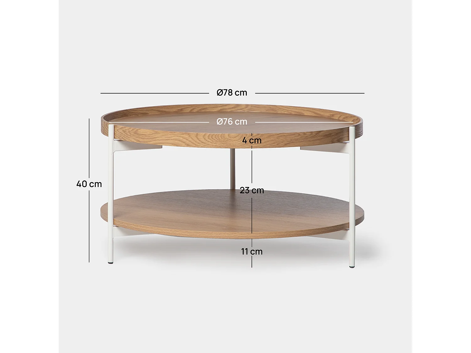 Mesa de centro fija de Madera Natural 40 x 78- Dan