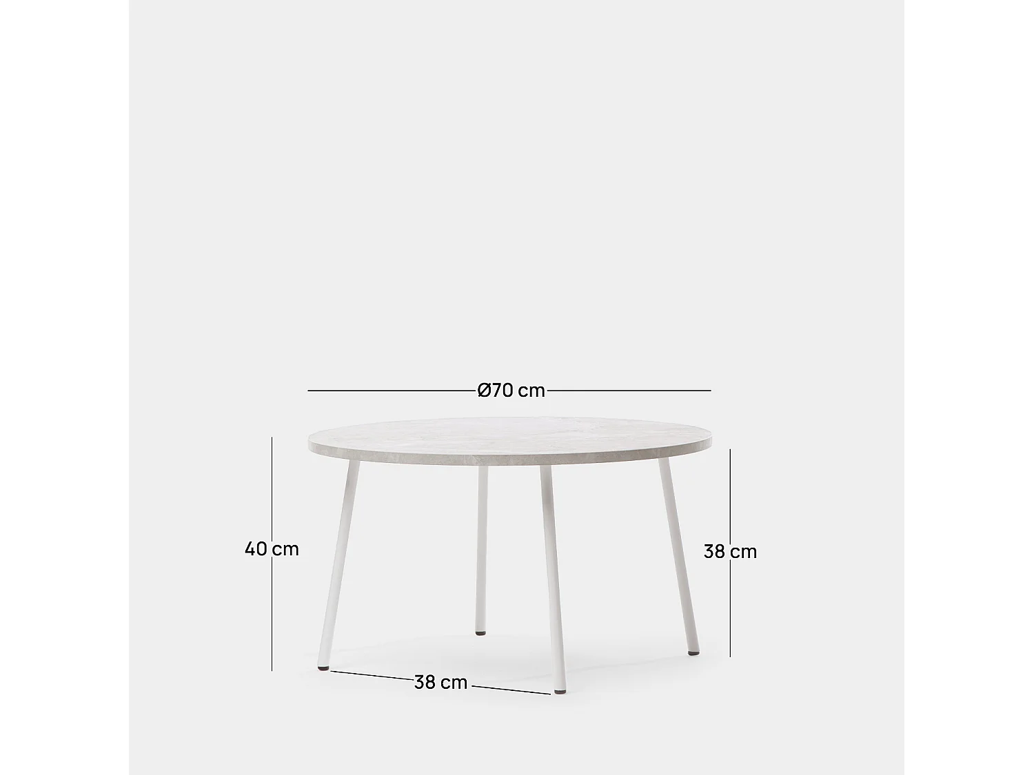 Table basse fixe en bois blanc 70x40 cm-Siena