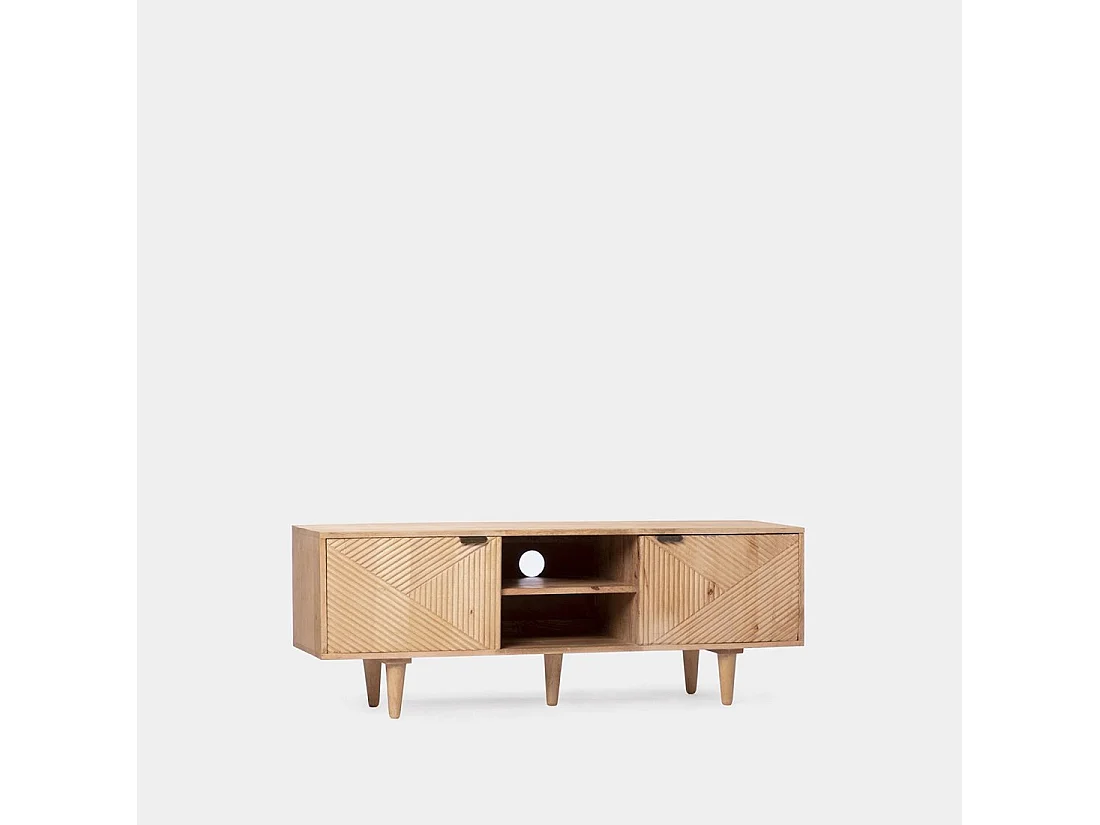 Meuble TV en bois naturel 140x51 cm-Arai