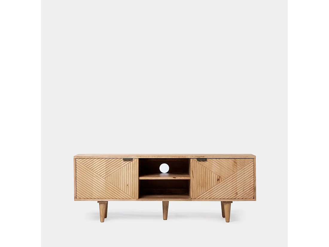 Meuble TV en bois naturel 140x51 cm-Arai