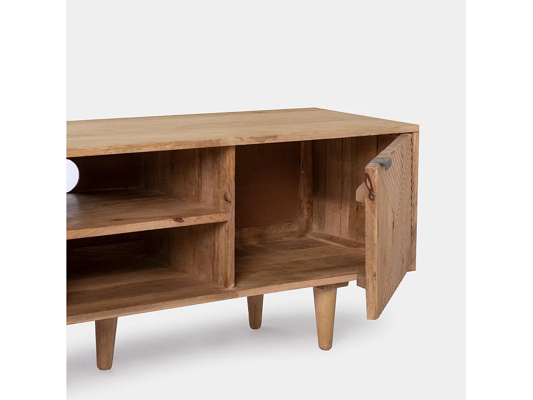 Meuble TV en bois naturel 140x51 cm-Arai