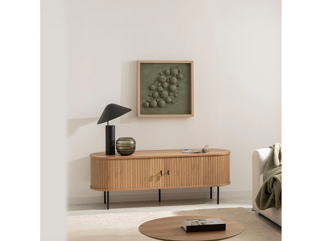 Meuble TV en bois naturel 150x55 cm-Breda