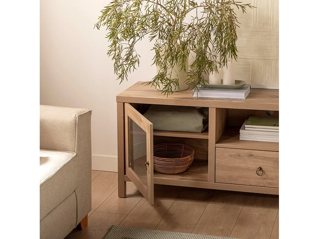 Meuble TV en bois naturel 160x60 cm-Livorno