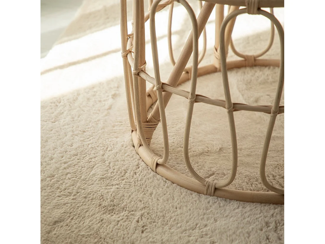 Table basse fixe en rotin naturel naturel 60x45 cm-Nusa