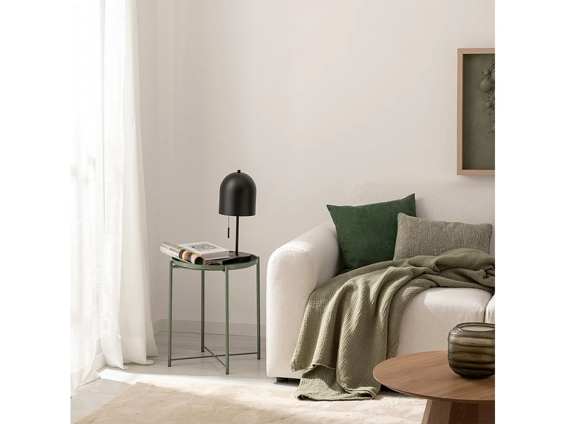 Table d'appoint en métal vert foncé 42x52 cm-Maika