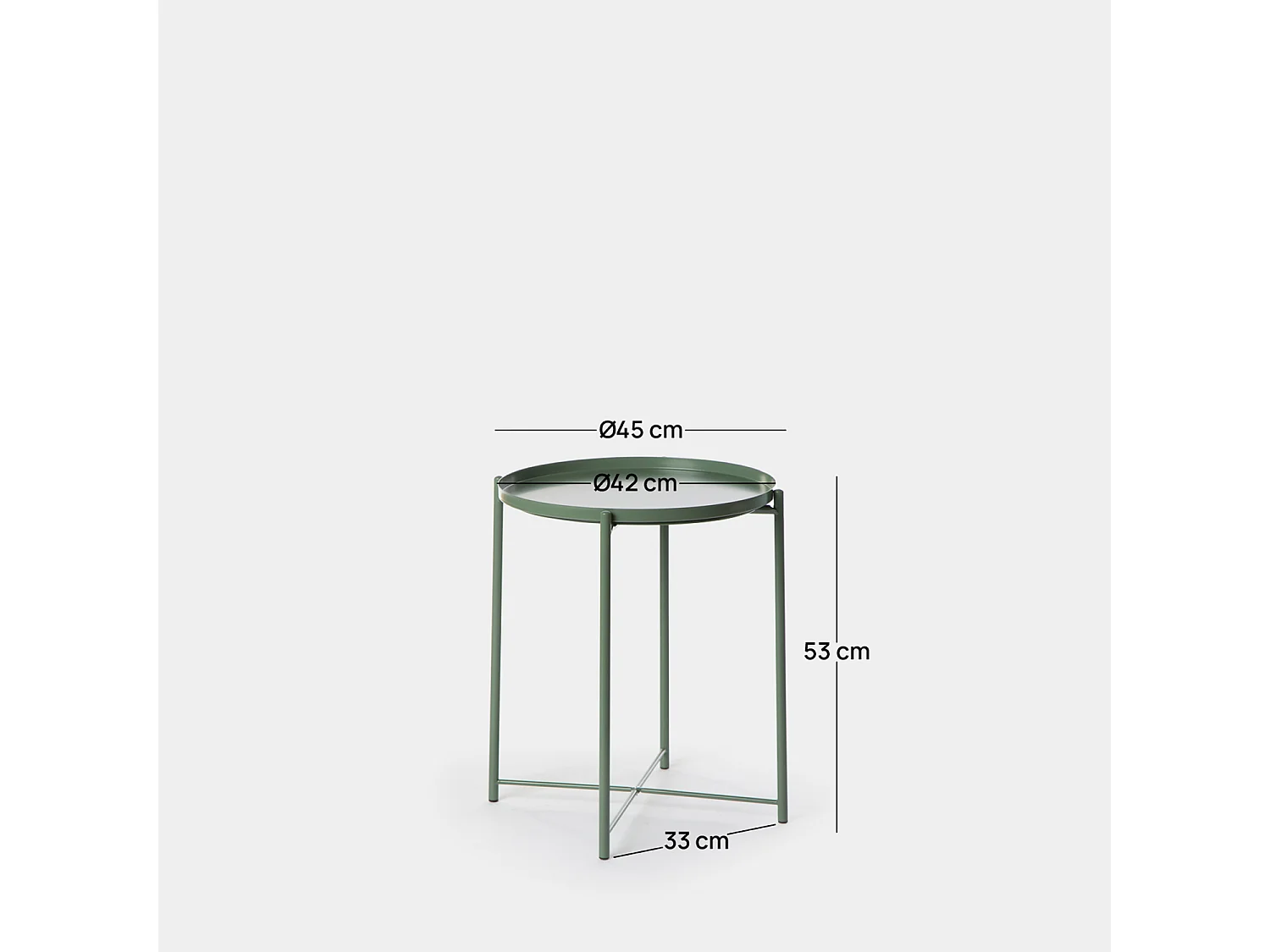 Table d'appoint en métal vert foncé 42x52 cm-Maika