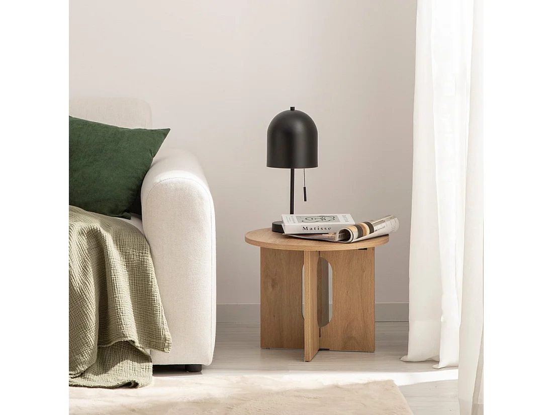 Table d'appoint en bois naturel 50x40 cm-Mia