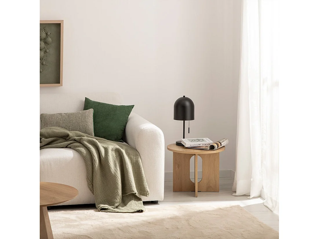 Table d'appoint en bois naturel 50x40 cm-Mia