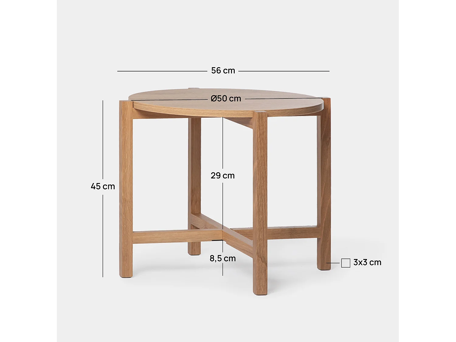 Mesa auxiliar de Madera Natural 45 x 56- Arzen