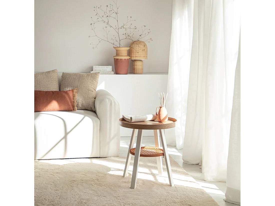 Table d'appoint en bois naturel 50x55 cm-Birta