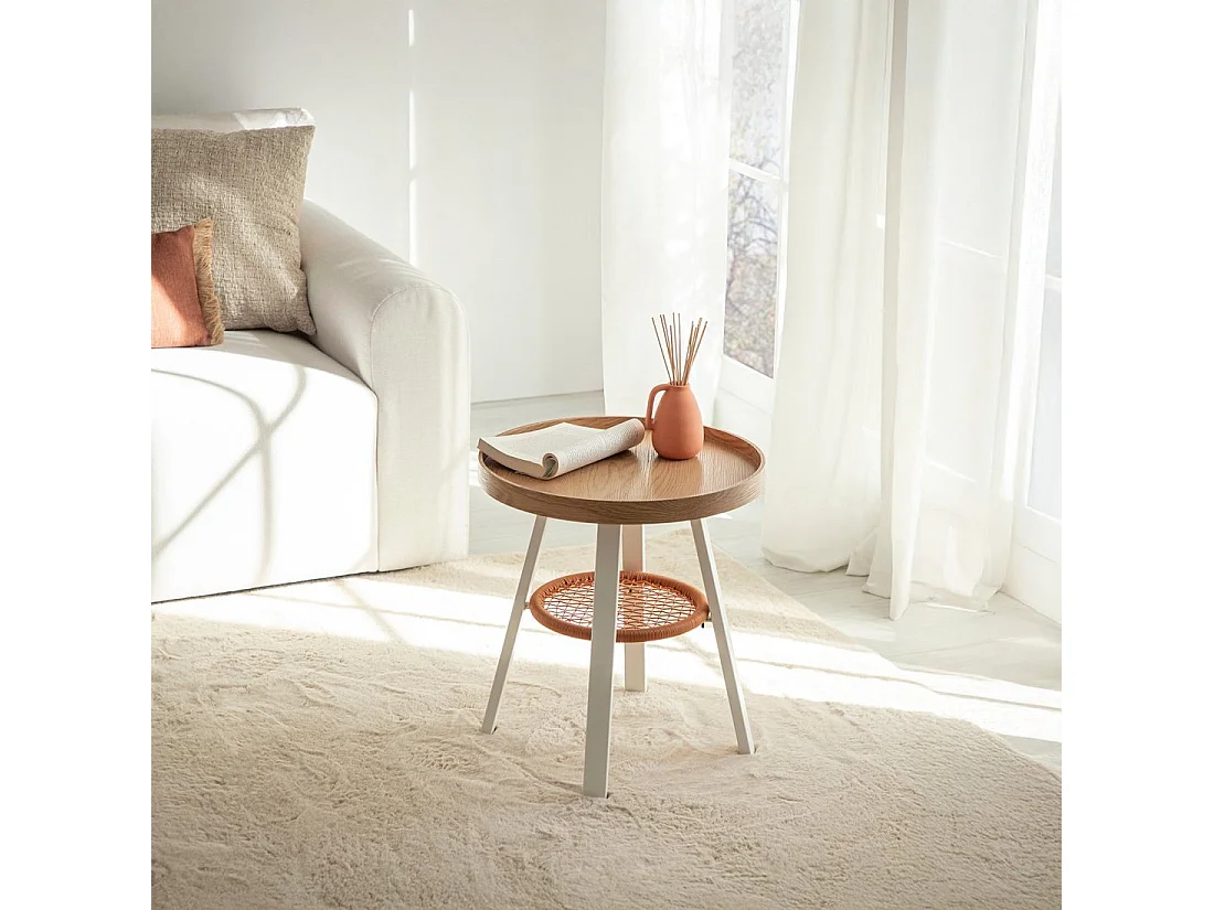 Table d'appoint en bois naturel 50x55 cm-Birta