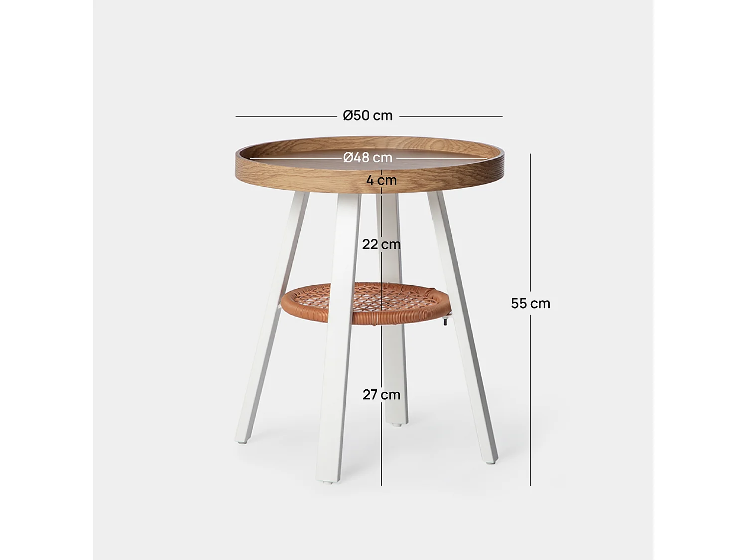 Mesa auxiliar de Madera Natural 55 x 50- Birta