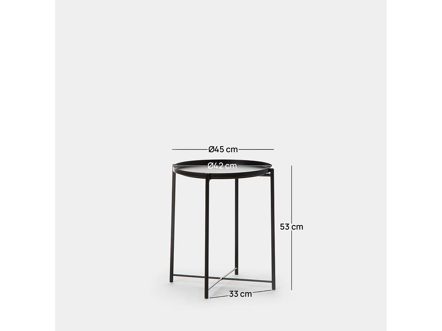 Table d'appoint en métal noir 42x52 cm-Maika