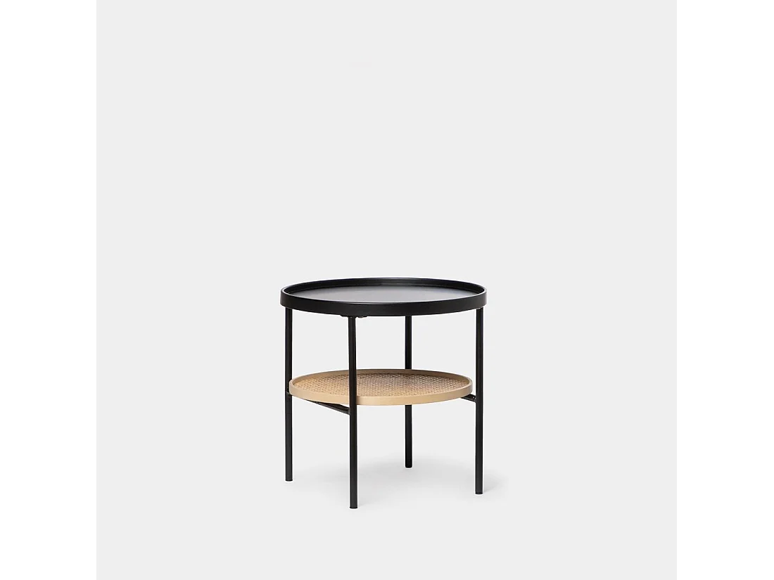 Mesa auxiliar de Metal Natural-Negro 46 x 45- Niko