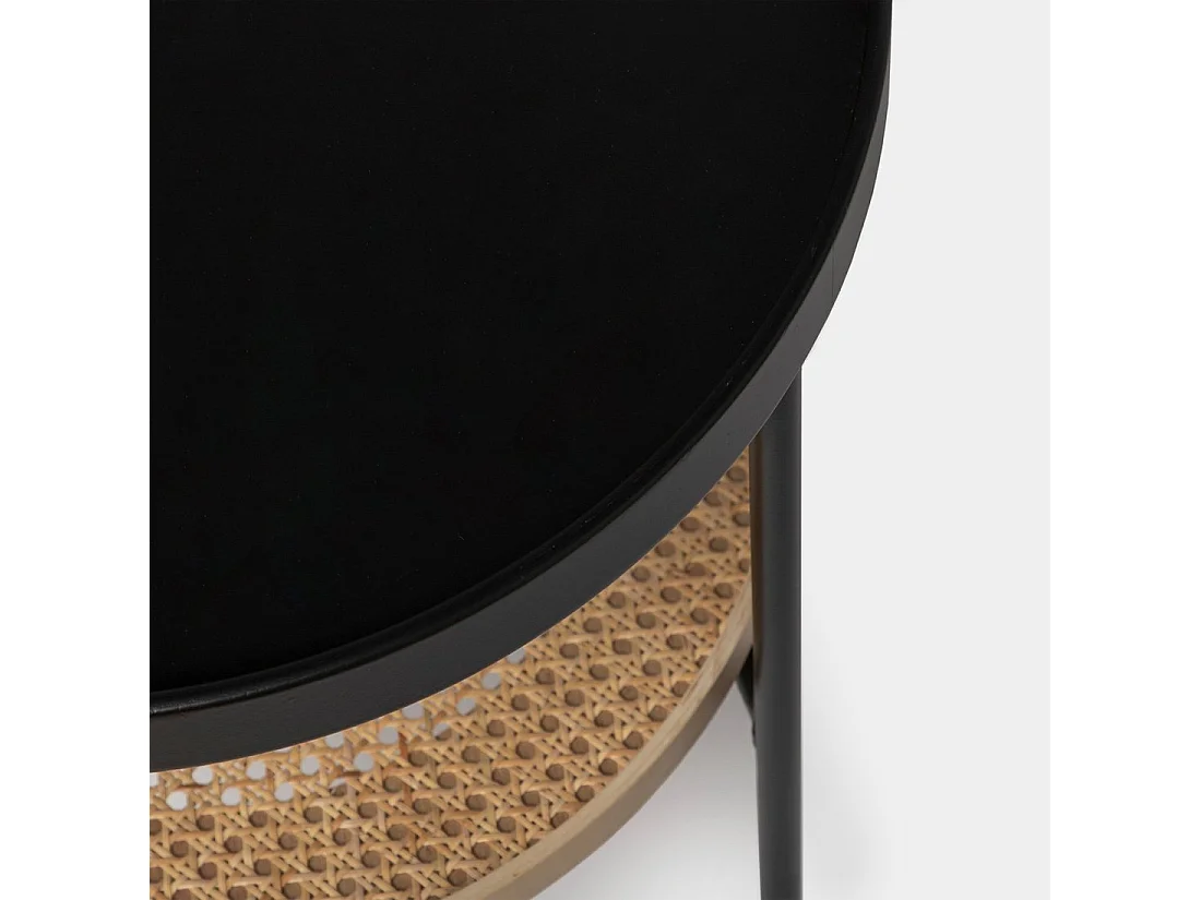 Mesa auxiliar de Metal Natural-Negro 46 x 45- Niko