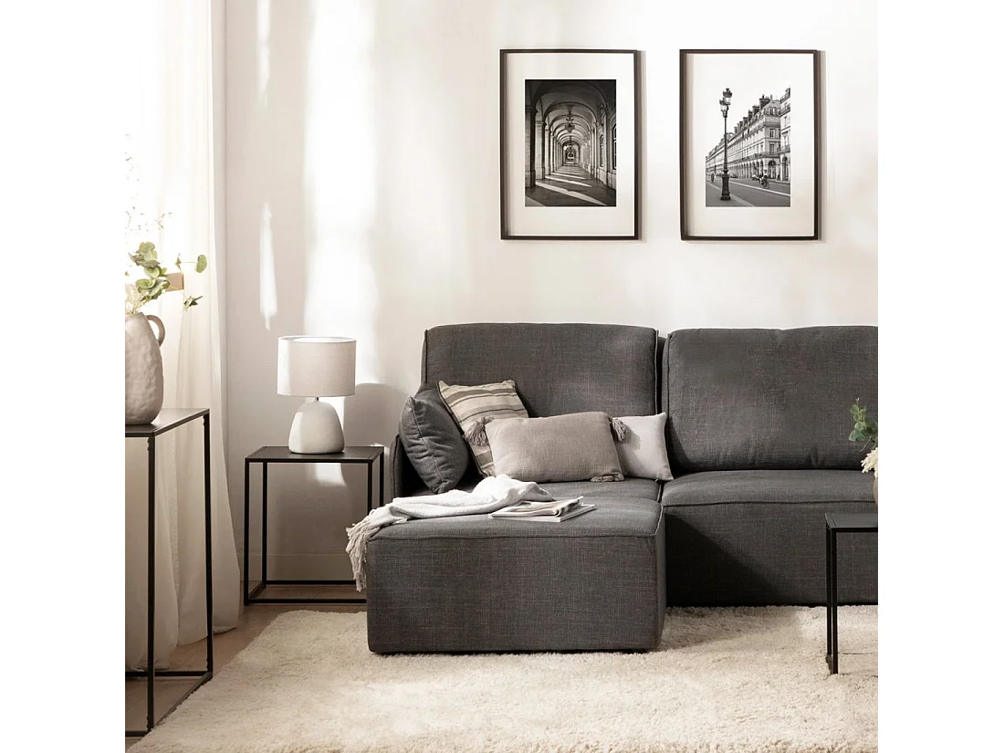 Table d'appoint en métal noir 45x53 cm-Ida