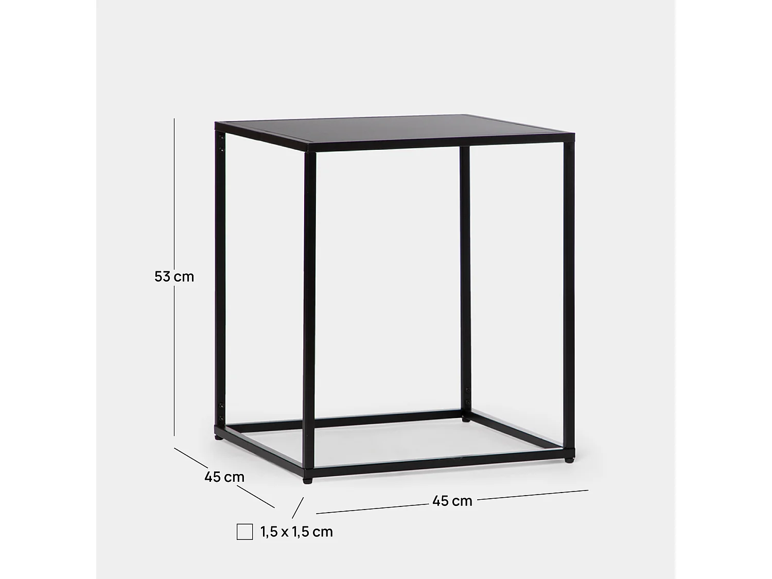 Mesa auxiliar de Metal Negro 53 x 45- Ida