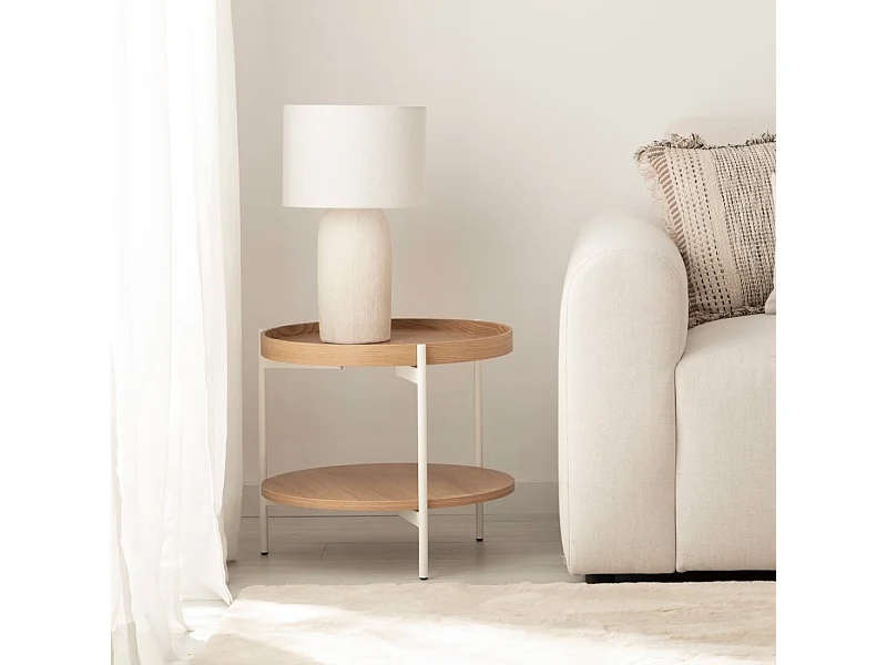 Table d'appoint en bois naturel 50x45 cm-Dan