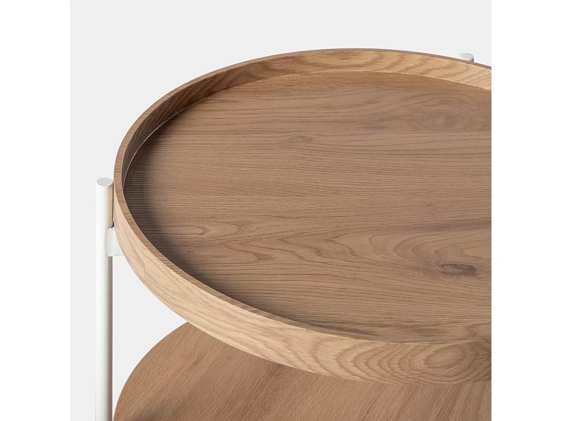 Table d'appoint en bois naturel 50x45 cm-Dan