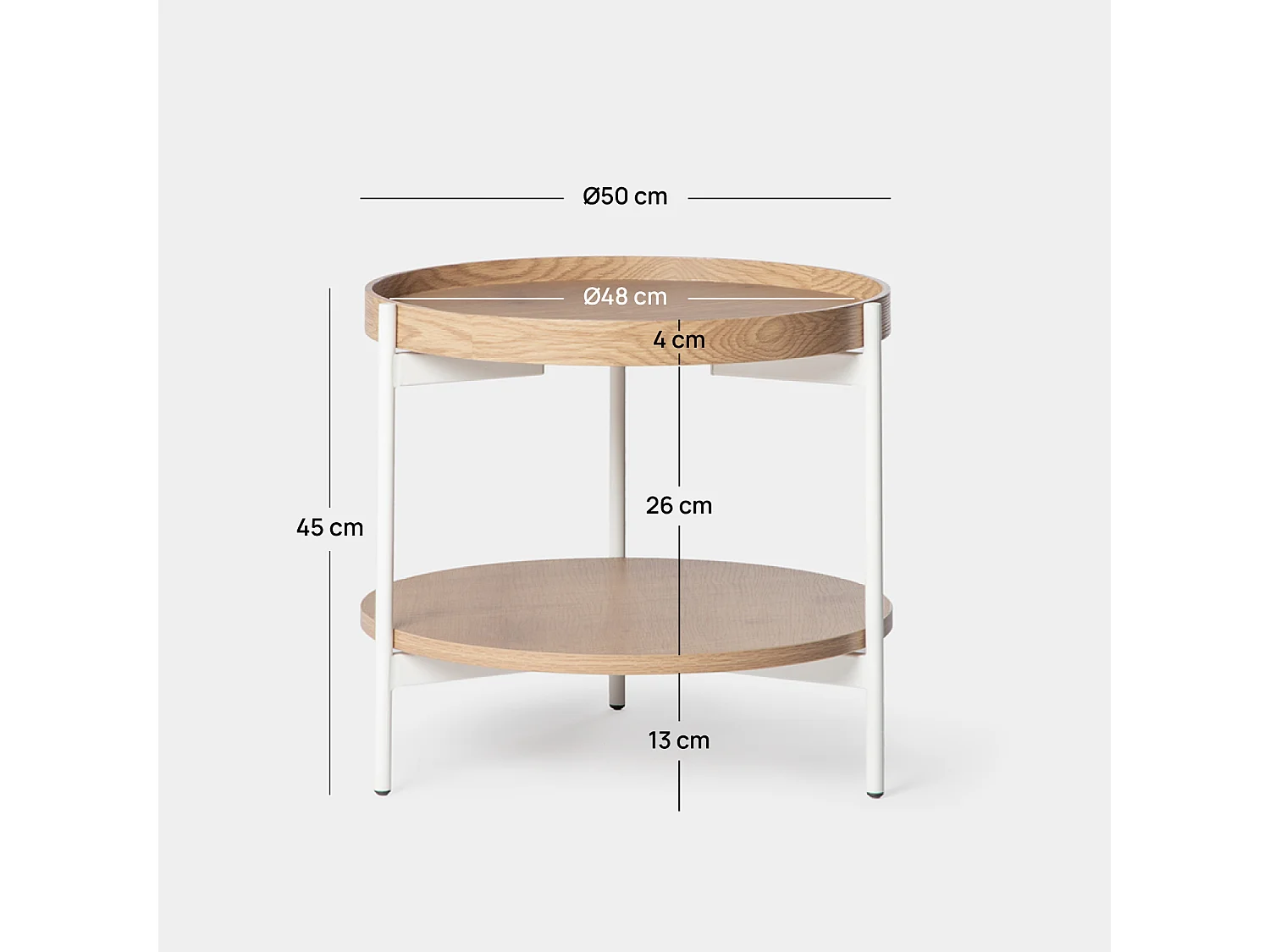 Mesa auxiliar de Madera Natural 45 x 50- Dan