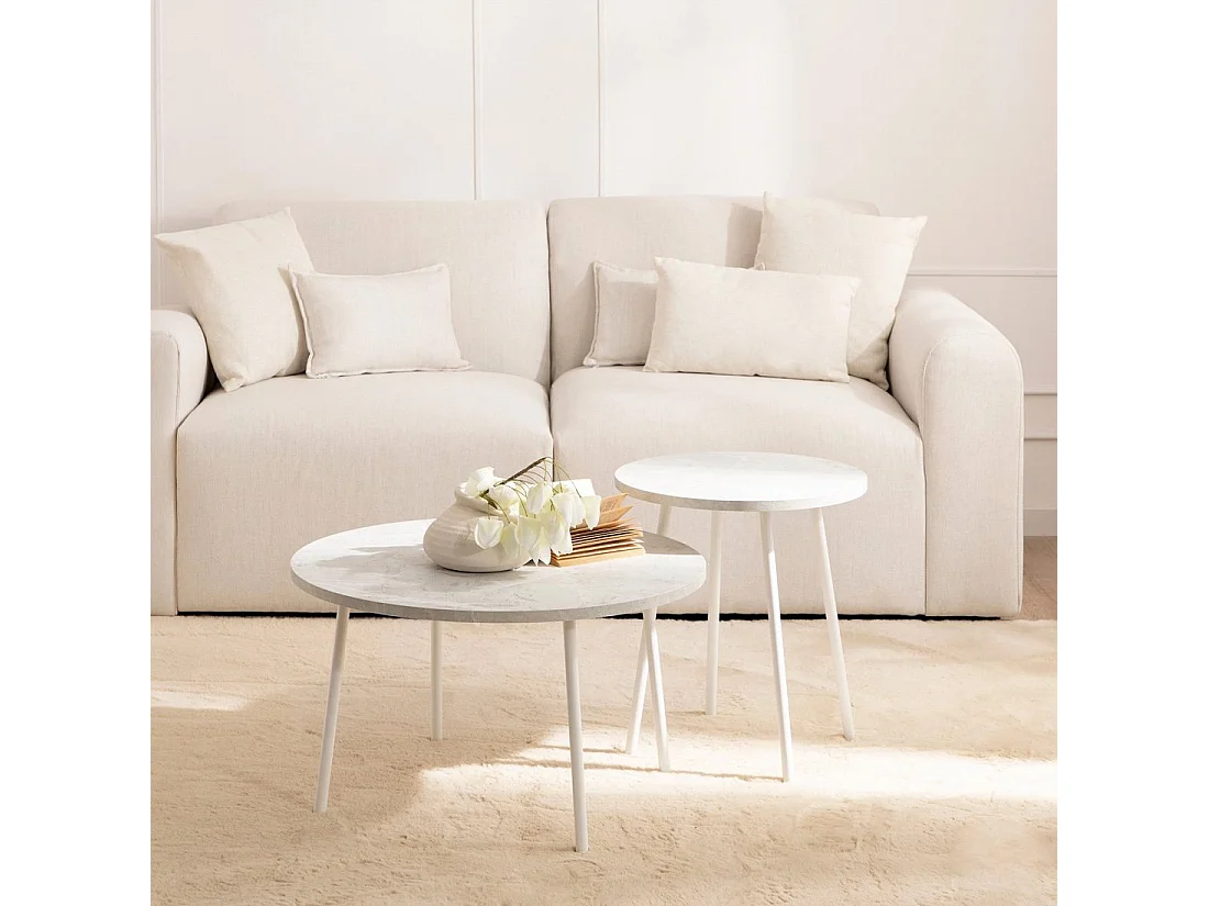 Mesa auxiliar de Madera Blanco 50 x 45- Siena