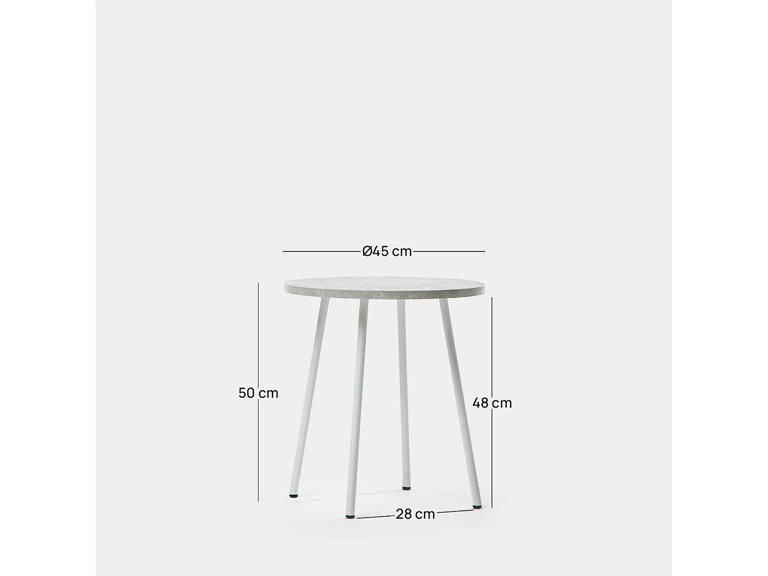 Mesa auxiliar de Madera Blanco 50 x 45- Siena