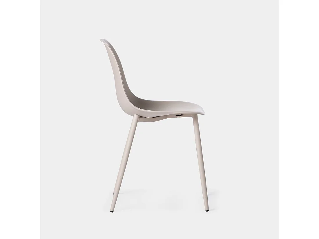 Chaise de salle à manger en plastique beige 45x80 cm-Nina