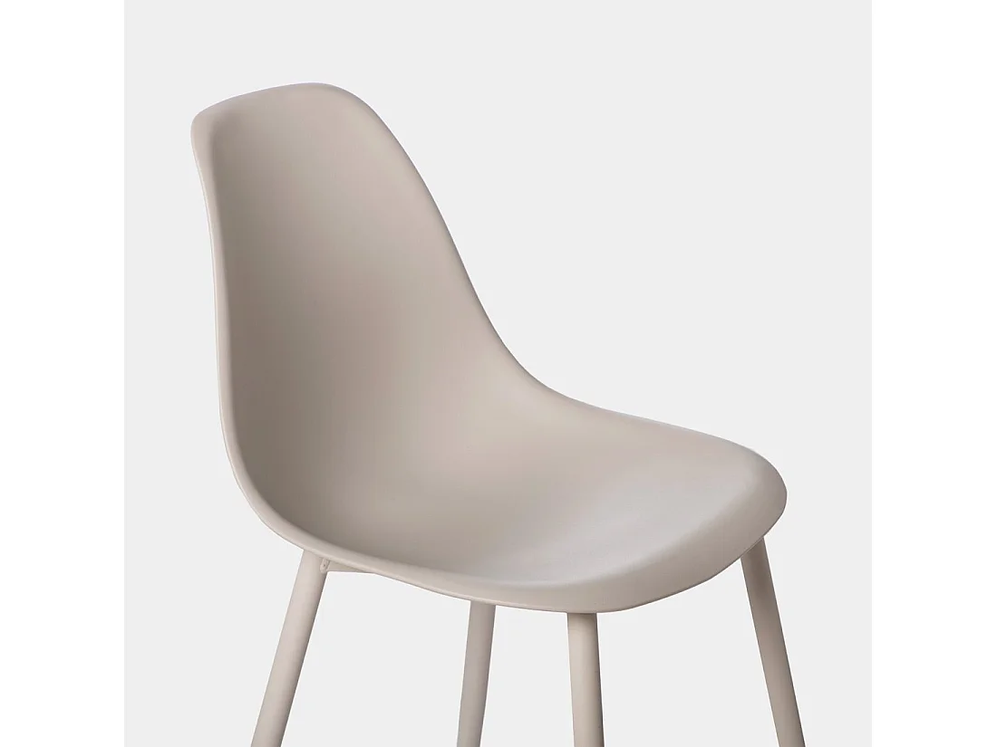 Chaise de salle à manger en plastique beige 45x80 cm-Nina