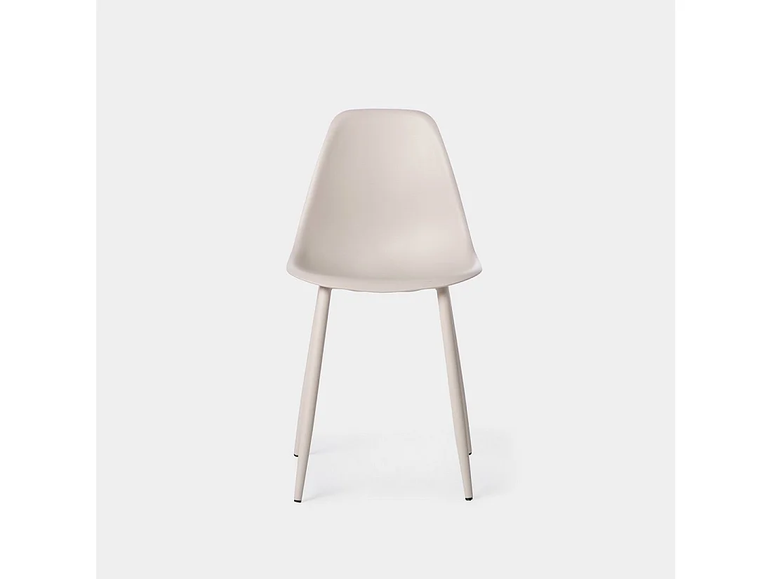 Chaise de salle à manger en plastique beige 45x80 cm-Nina