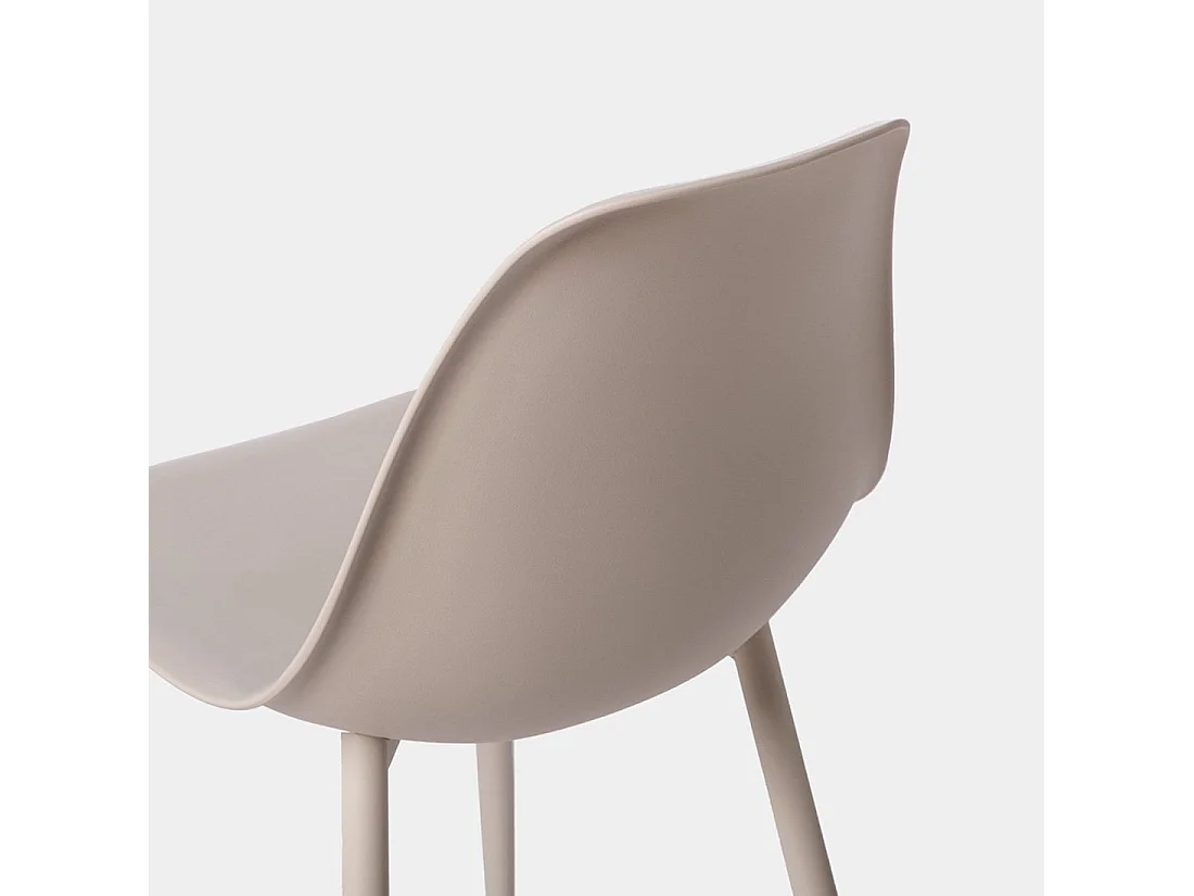 Chaise de salle à manger en plastique beige 45x80 cm-Nina