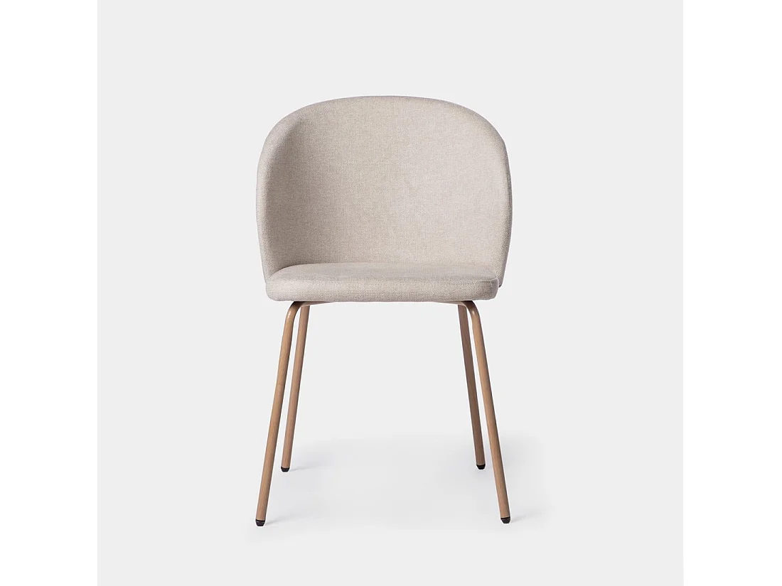 Chaise de salle à manger en tissu beige 49x80 cm-Norah