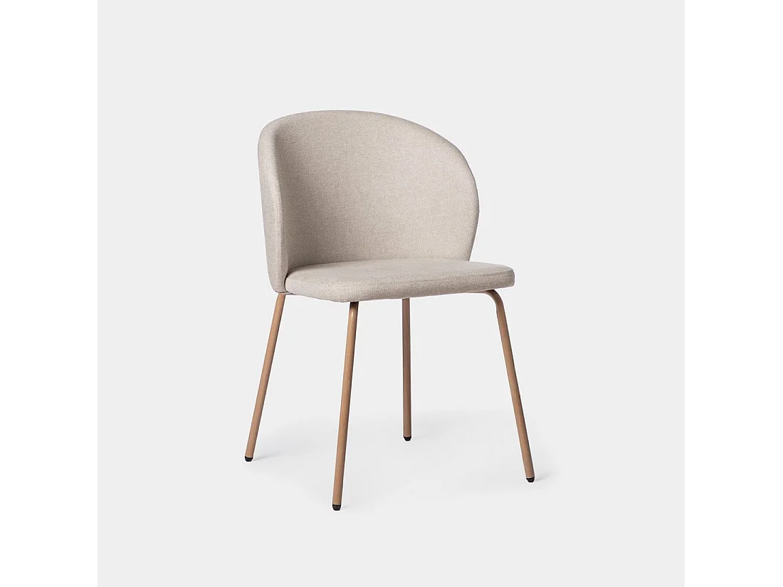 Chaise de salle à manger en tissu beige 49x80 cm-Norah