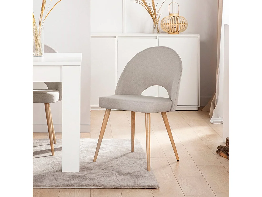 Silla de comedor de Tela Gris topo 85 x 49- Blair