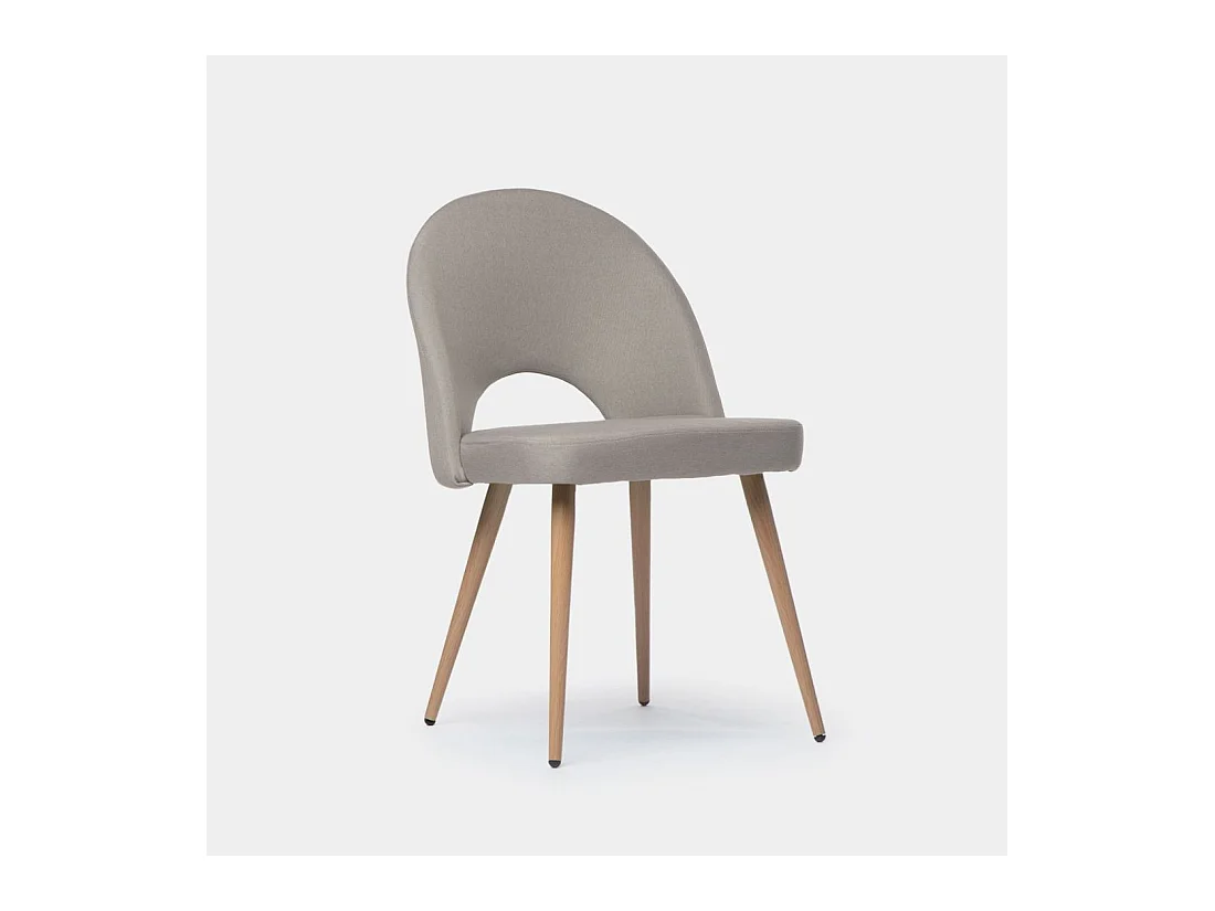 Chaise de salle à manger en tissu gris taupe 49x85 cm-Blair