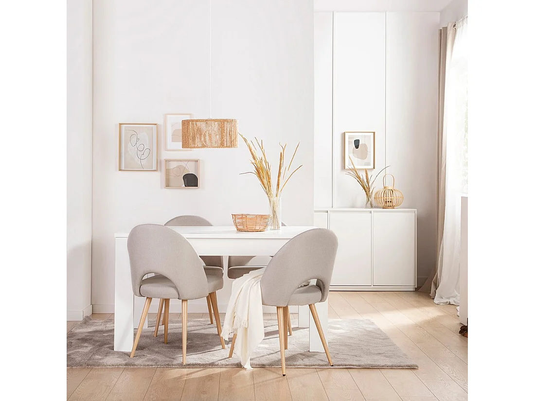 Chaise de salle à manger en tissu gris taupe 49x85 cm-Blair