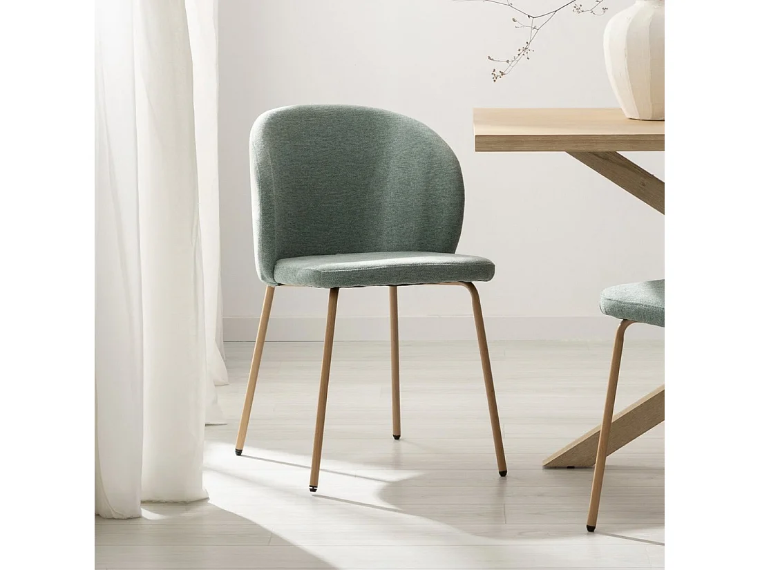 Chaise de salle à manger en tissu menthe 49x80 cm-Norah