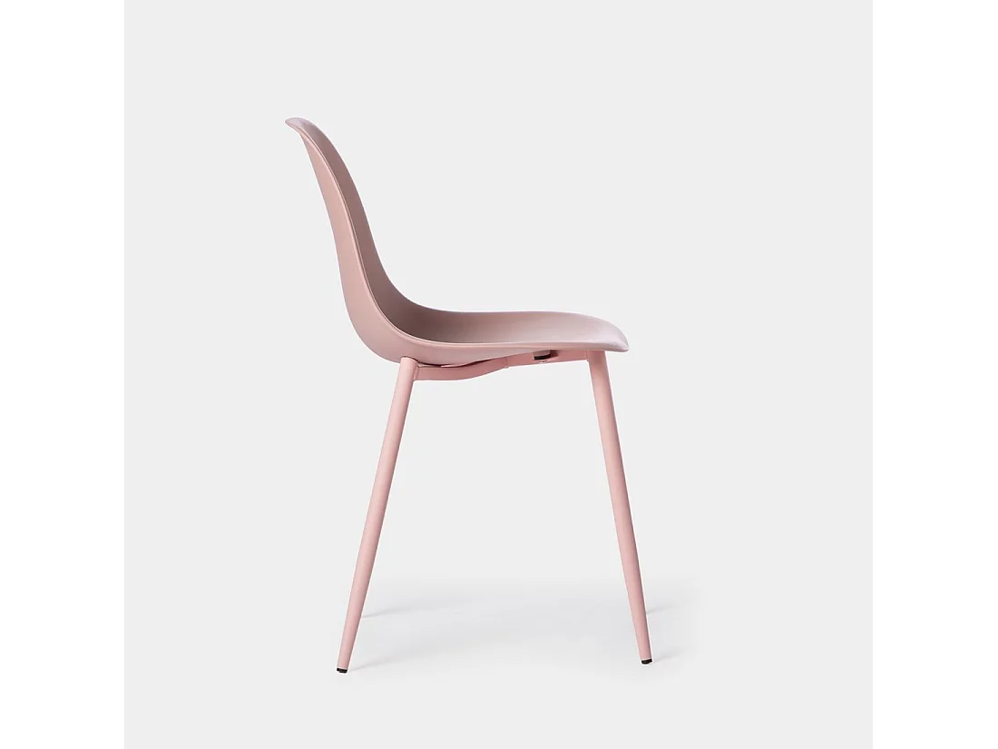 Chaise de salle à manger en plastique rose 45x80 cm-Nina