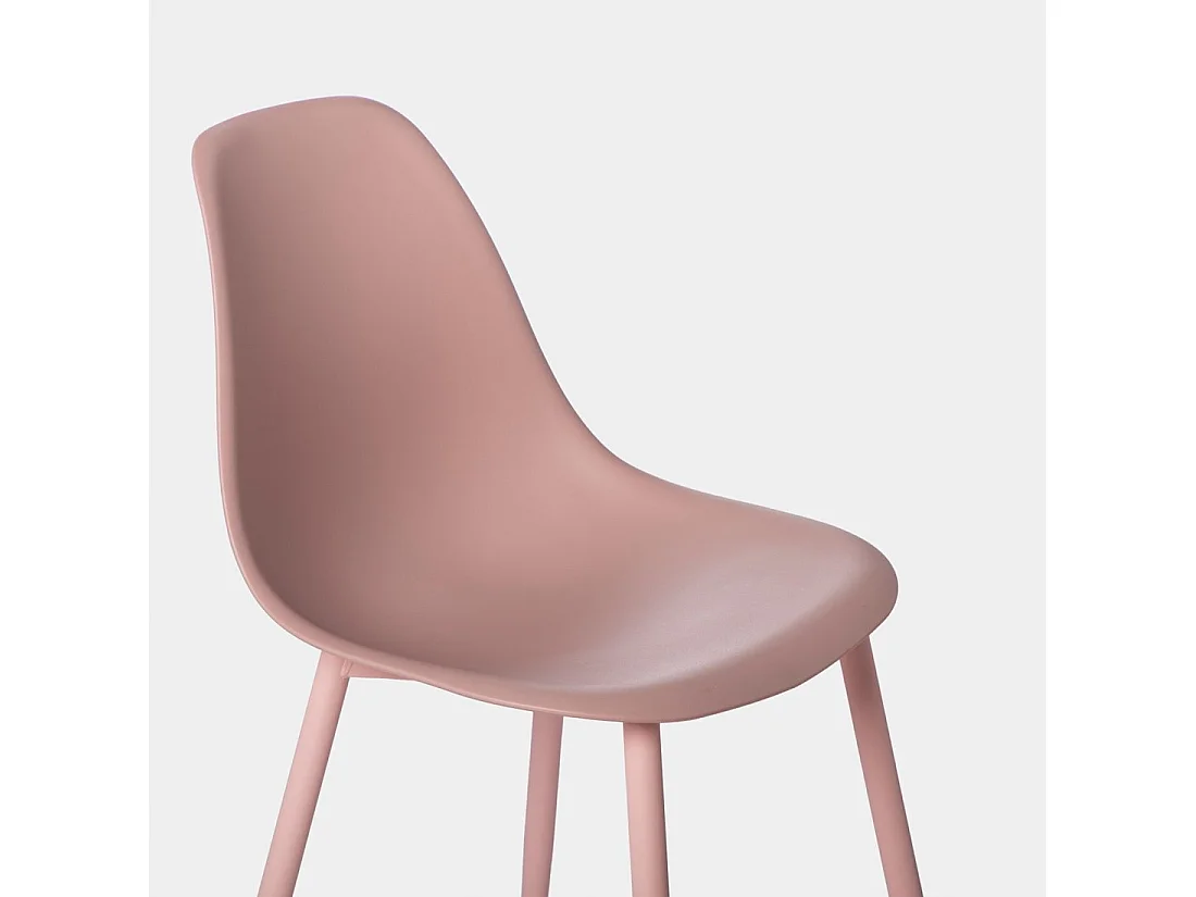 Chaise de salle à manger en plastique rose 45x80 cm-Nina