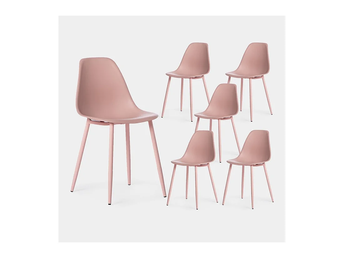 Packs 6 sillas Rosa 45 x 80 cm