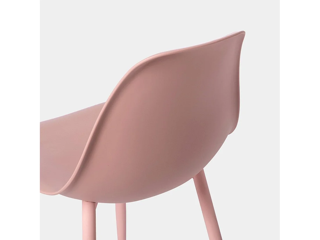 Chaise de salle à manger en plastique rose 45x80 cm-Nina