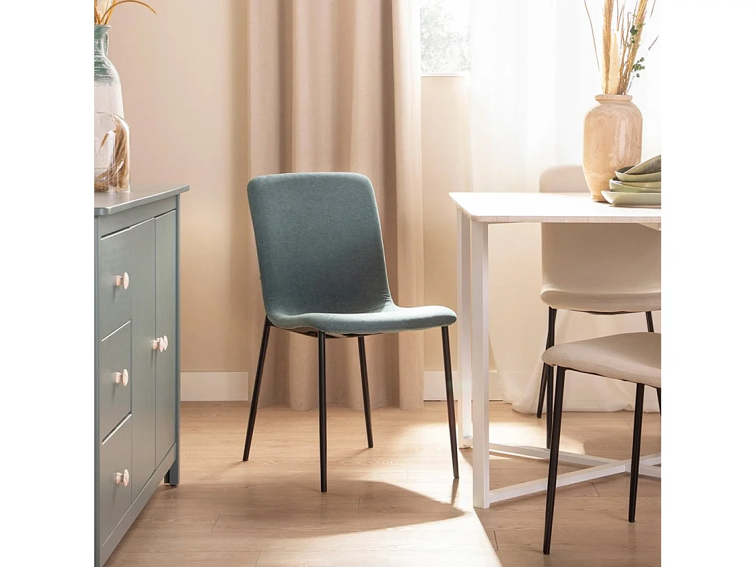Chaise de salle à manger en tissu vert foncé 45x83 cm-Eryn