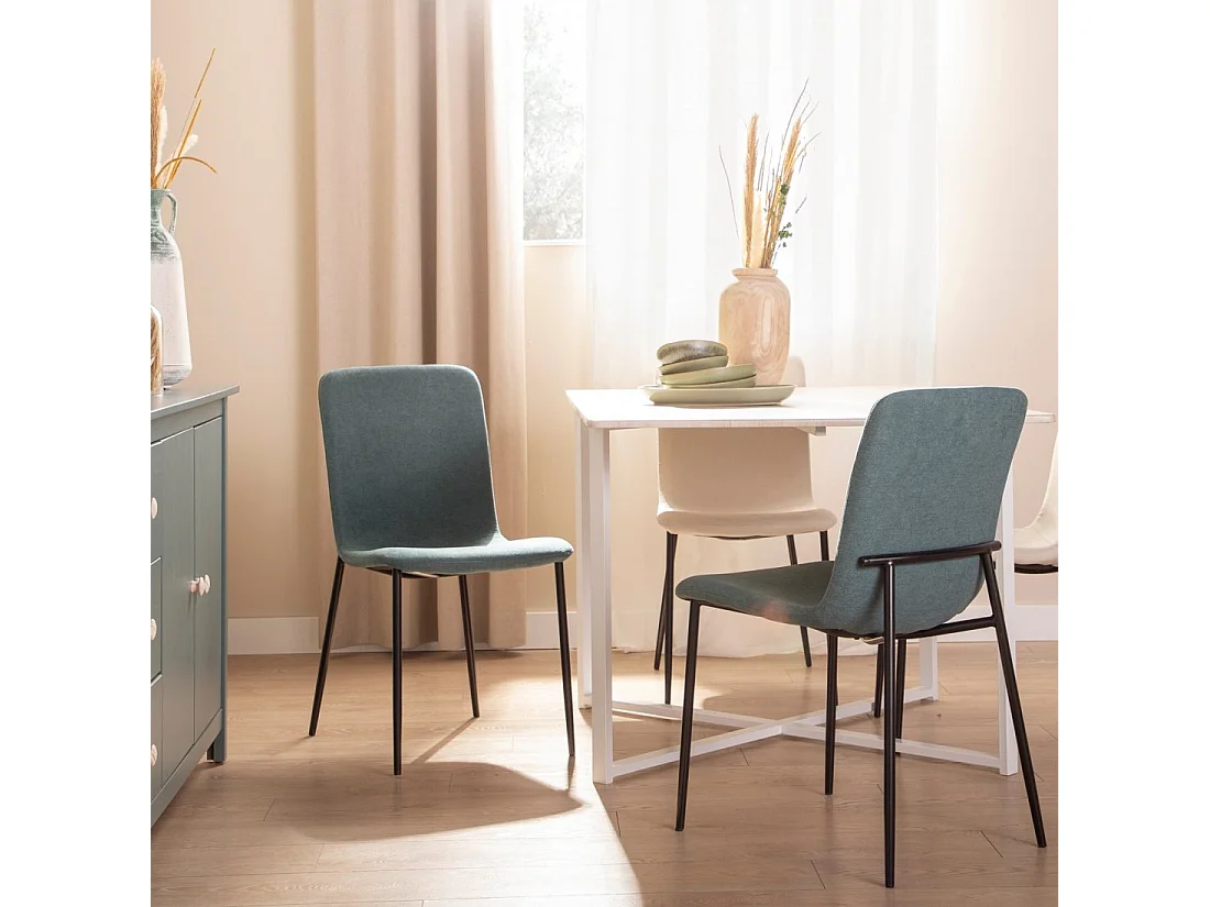 Chaise de salle à manger en tissu vert foncé 45x83 cm-Eryn