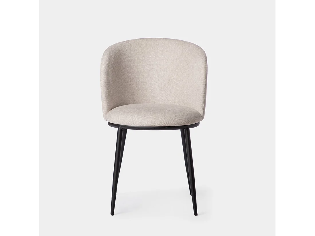 Chaise de salle à manger en tissu beige 51x80 cm-Nolan