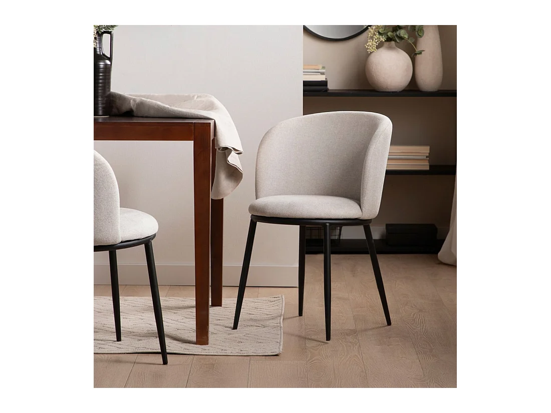 Silla de comedor de Tela Beige 80 x 51- Nolan