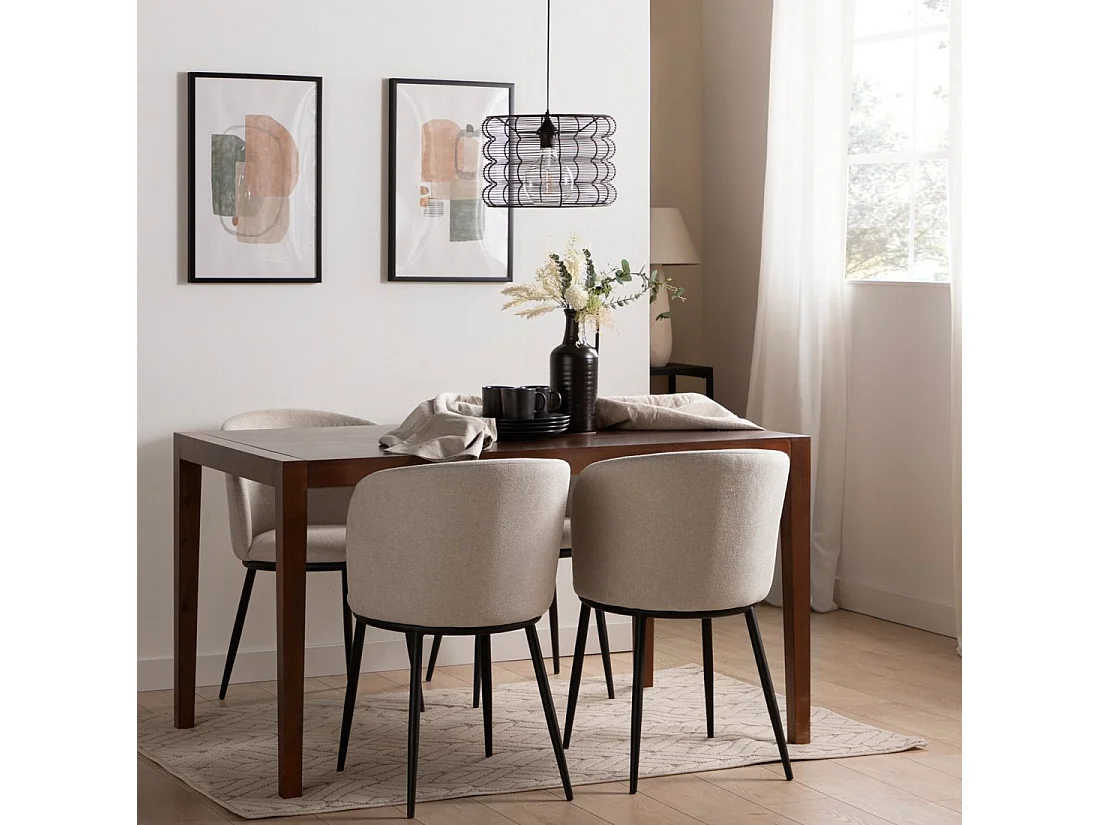 Silla de comedor de Tela Beige 80 x 51- Nolan