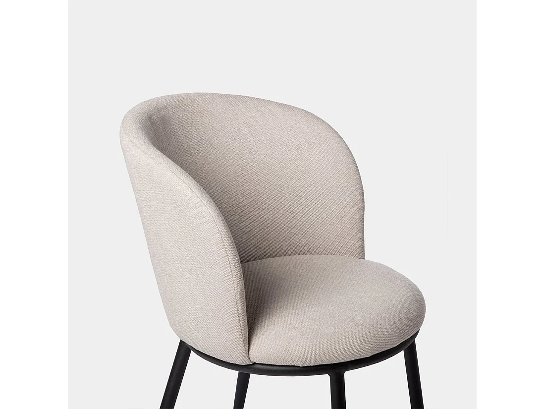 Chaise de salle à manger en tissu beige 51x80 cm-Nolan