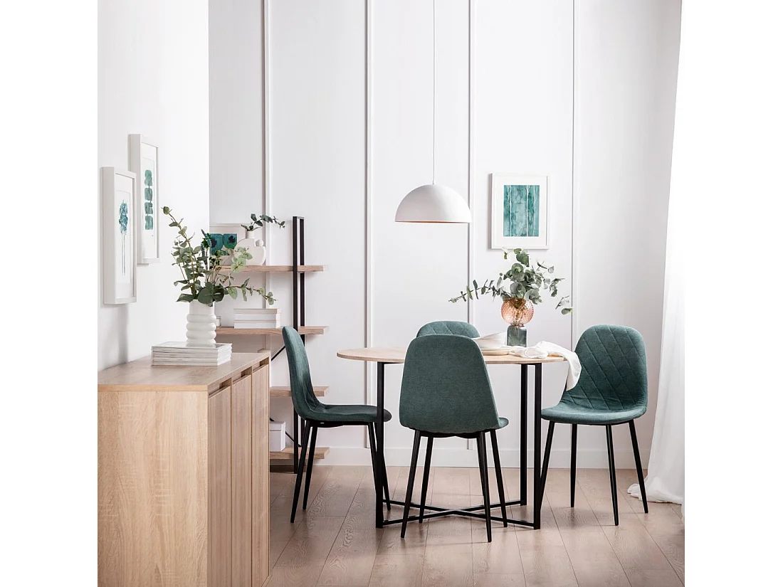 Silla de comedor de Tela Verde oscuro 86 x 45- Ellis