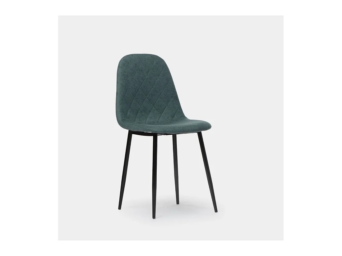 Chaise de salle à manger en tissu vert foncé 45x86 cm-Ellis