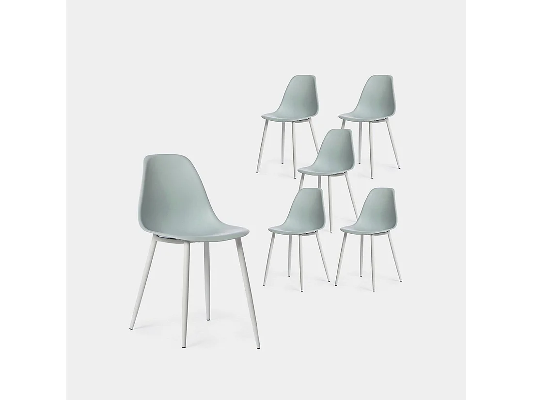 Chaise de salle à manger en plastique menthe 45x80 cm-Nina